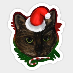 Christmas Cat (w/ Background) Sticker